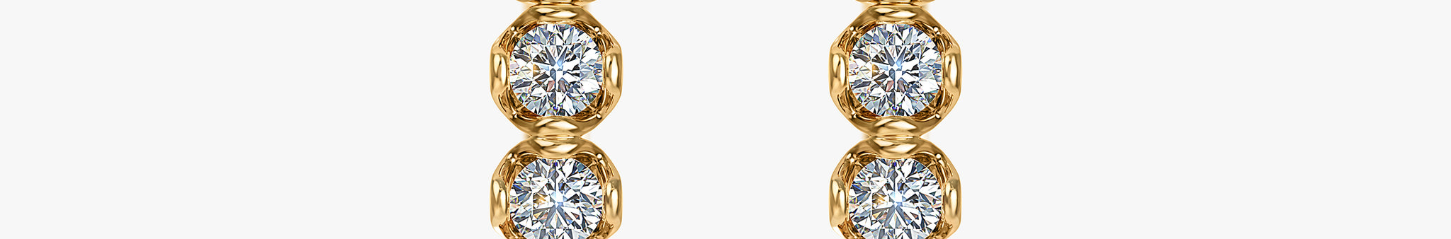 J'EVAR 14 KT Yellow Gold ALTR Lab Grown Diamond Hoop Earrings Front View