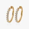 J'EVAR 14 KT Yellow Gold ALTR Lab Grown Diamond Hoop Earrings Perspective View | 1.00 CT