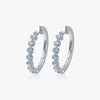 J'EVAR 14 KT White Gold ALTR Lab Grown Diamond Hoop Earrings Perspective View | 0.70 CT