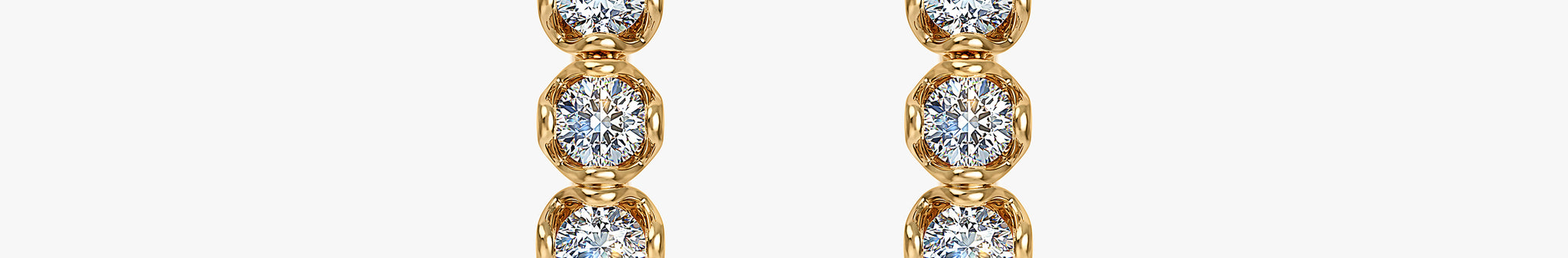 J'EVAR 14 KT Yellow Gold ALTR Lab Grown Diamond Hoop Earrings Front View