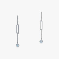 Paperclip Dangle Diamond Earrings