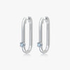 J'EVAR 14KT White Gold U-shaped Hoop ALTR Lab Grown Diamond Earrings Perspective View | 0.30 CT
