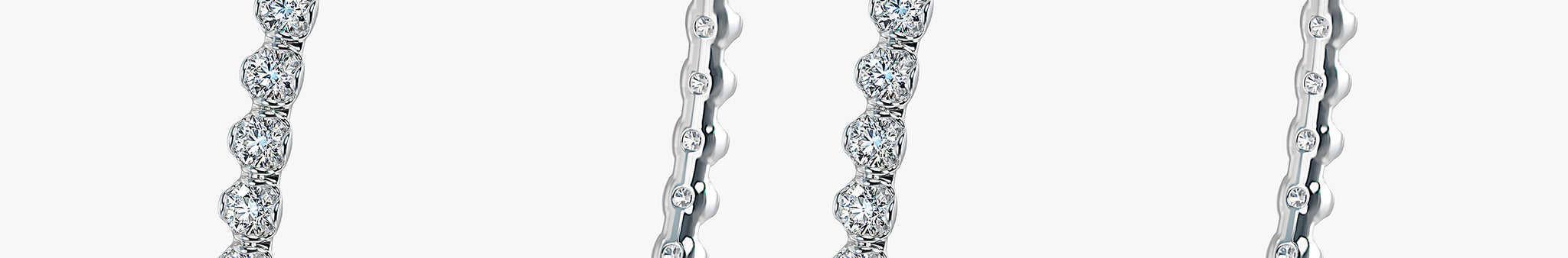 J'EVAR 18KT White Gold Couture 20 CT ALTR Diamond Hoop Earrings Perspective View