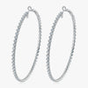J'EVAR 18KT White Gold Couture 20 CT ALTR Diamond Hoop Earrings Perspective View | 20.00 CT