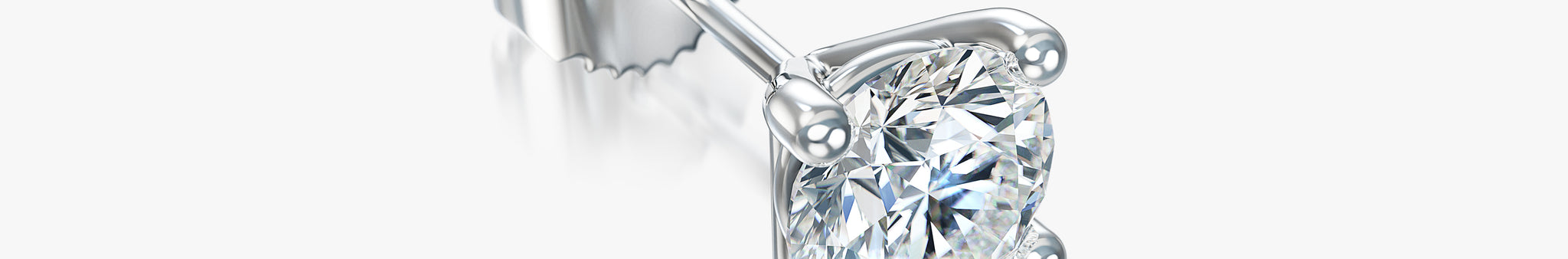 J'EVAR 14KT White Gold ALTR Lab Grown Diamond Stud Earrings Lock View