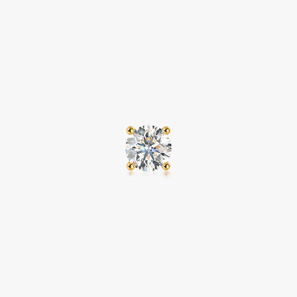 J'EVAR 14KT Yellow Gold ALTR Lab Grown Diamond Stud Earrings Front View | Single / 0.10 CT