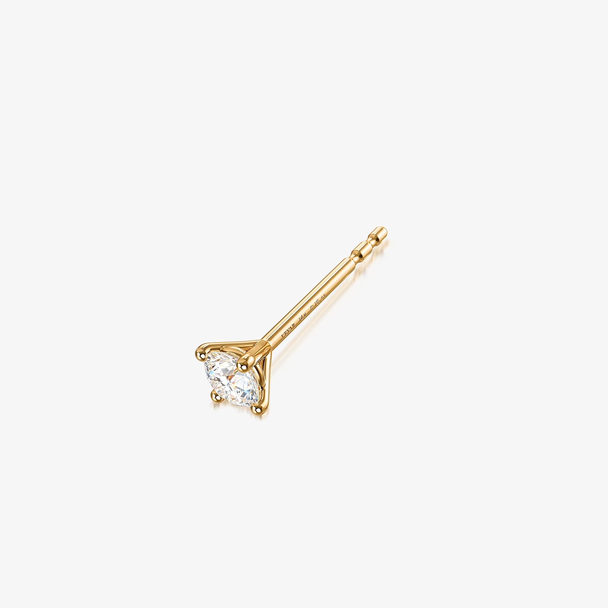 J'EVAR 14KT Yellow Gold ALTR Lab Grown Diamond Stud Earrings Perspective View