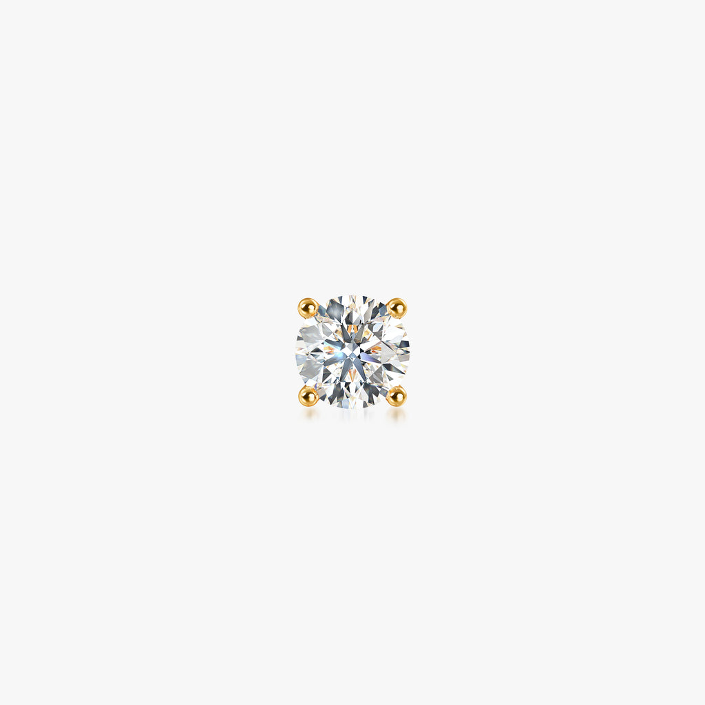 J'EVAR 14KT Yellow Gold ALTR Lab Grown Diamond Stud Earrings Front View | Single / 0.35 CT