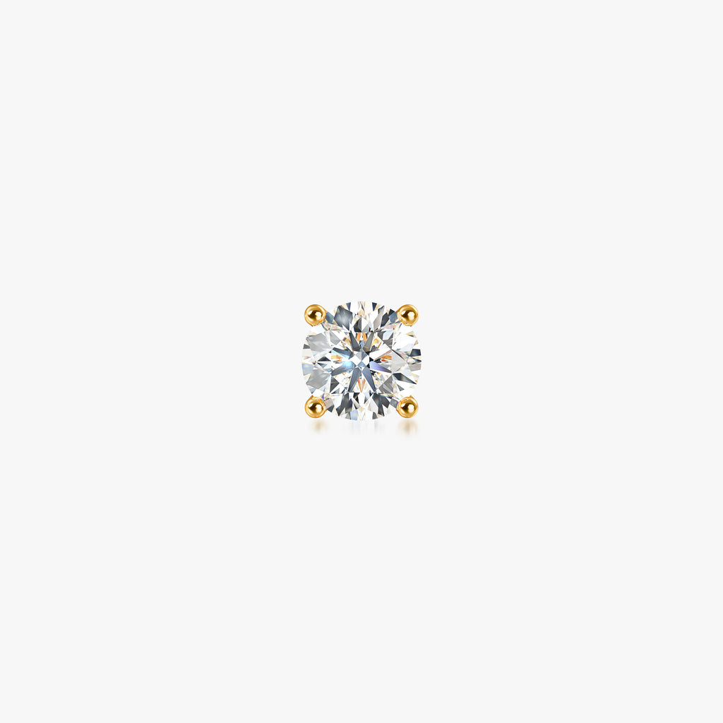 J'EVAR 14KT Yellow Gold ALTR Lab Grown Diamond Stud Earrings Front View | Single / 0.50 CT