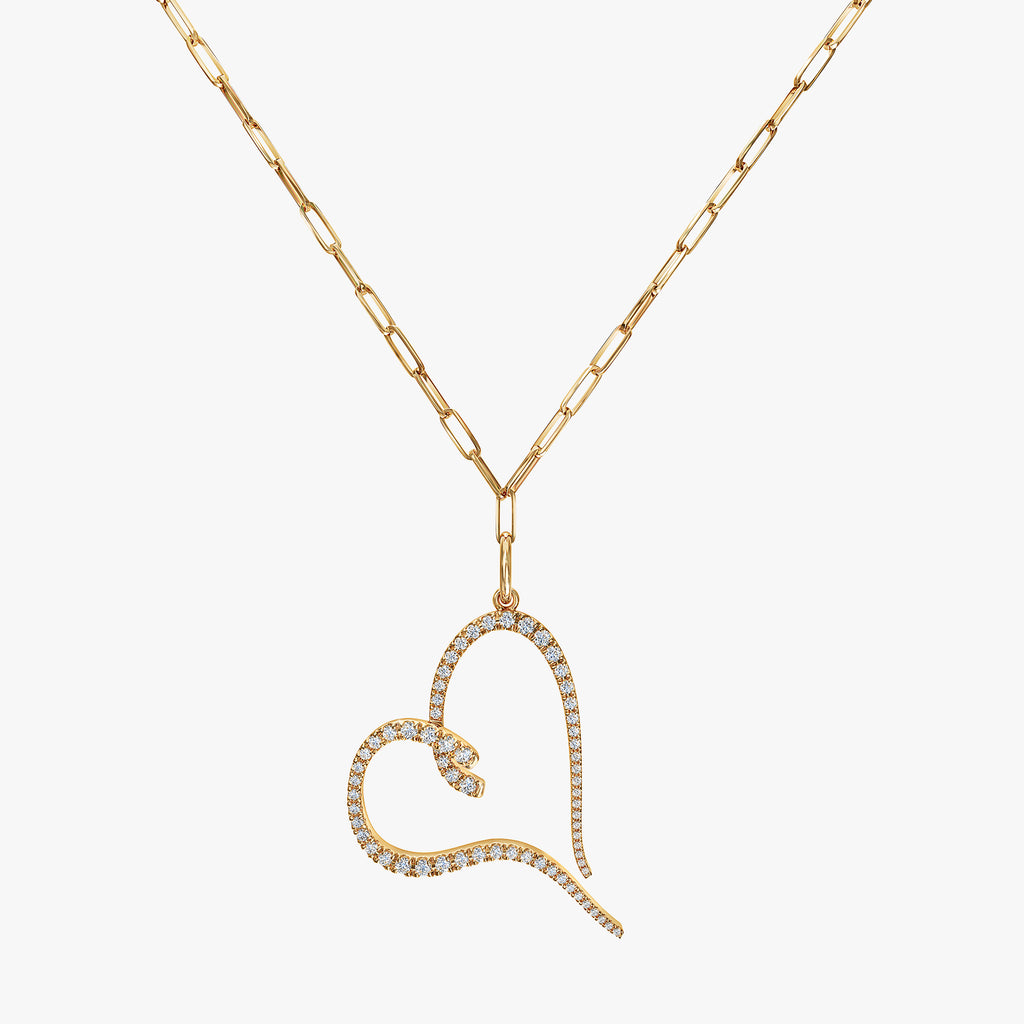 J'EVAR 14KT Yellow Gold Paperclip ALTR Lab Grown Diamond Necklace Front View | 1.00 CT