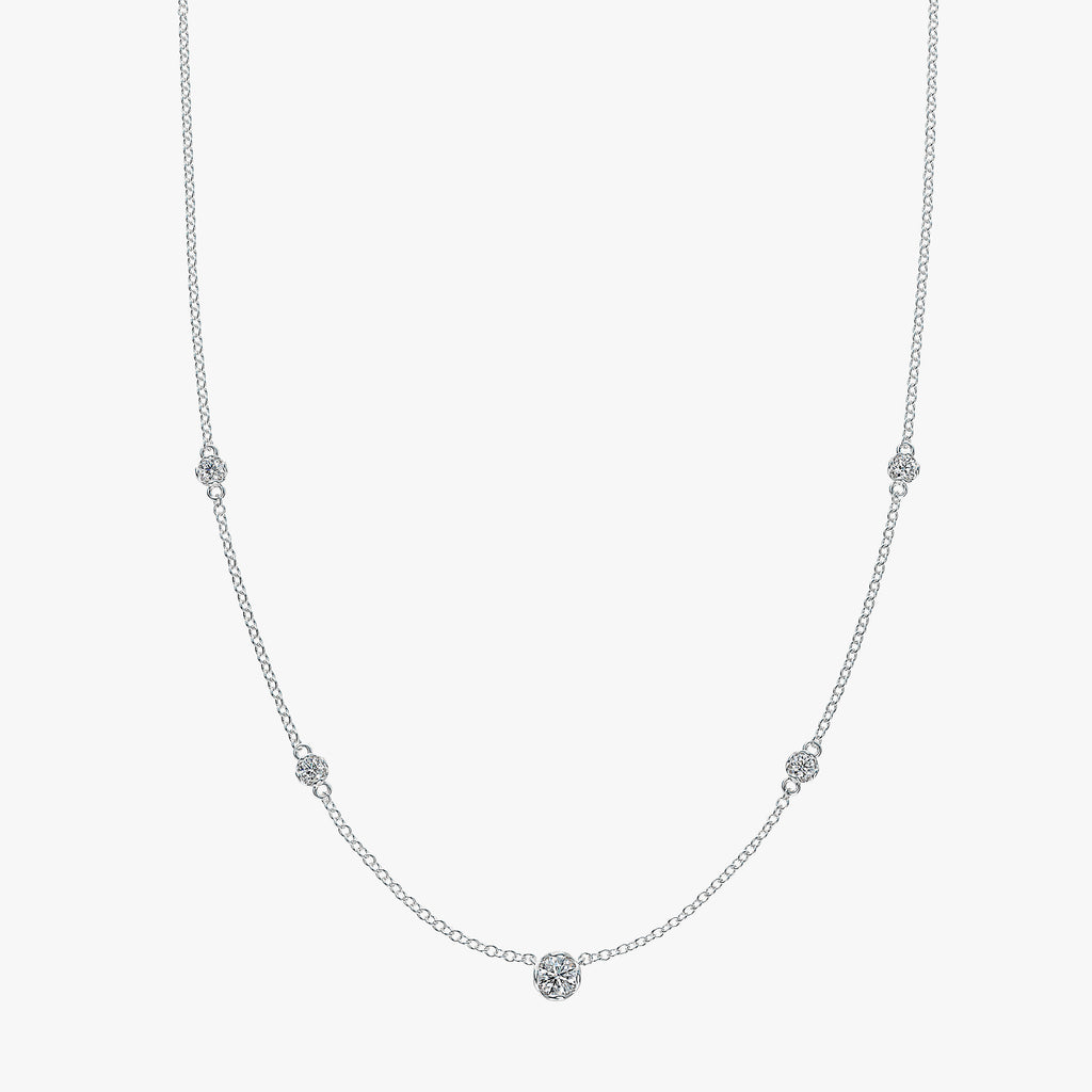 J'EVAR 14KT White Gold By The Yard ALTR Lab Grown Diamond Necklace Front View | 0.35 CT