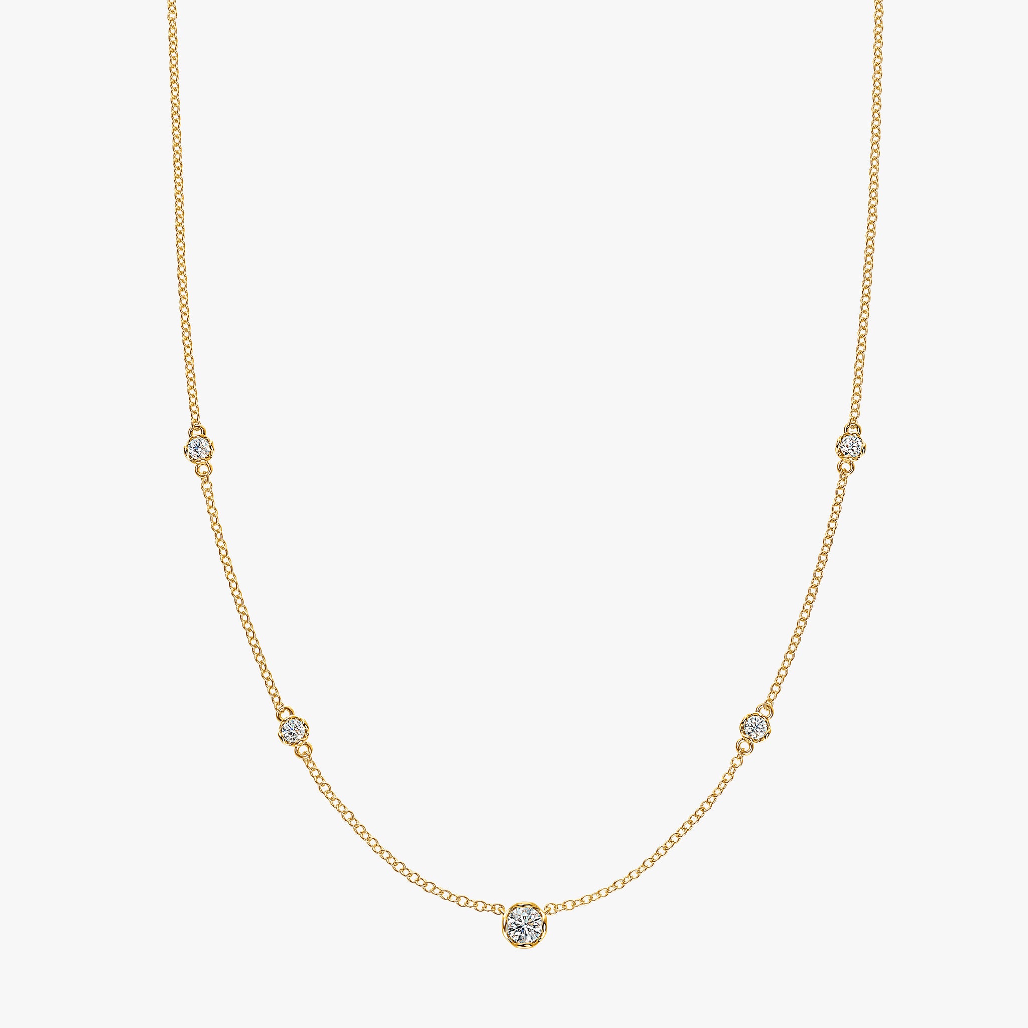 J'EVAR 14KT Yellow Gold By The Yard ALTR Lab Grown Diamond Necklace Front View | 0.35 CT