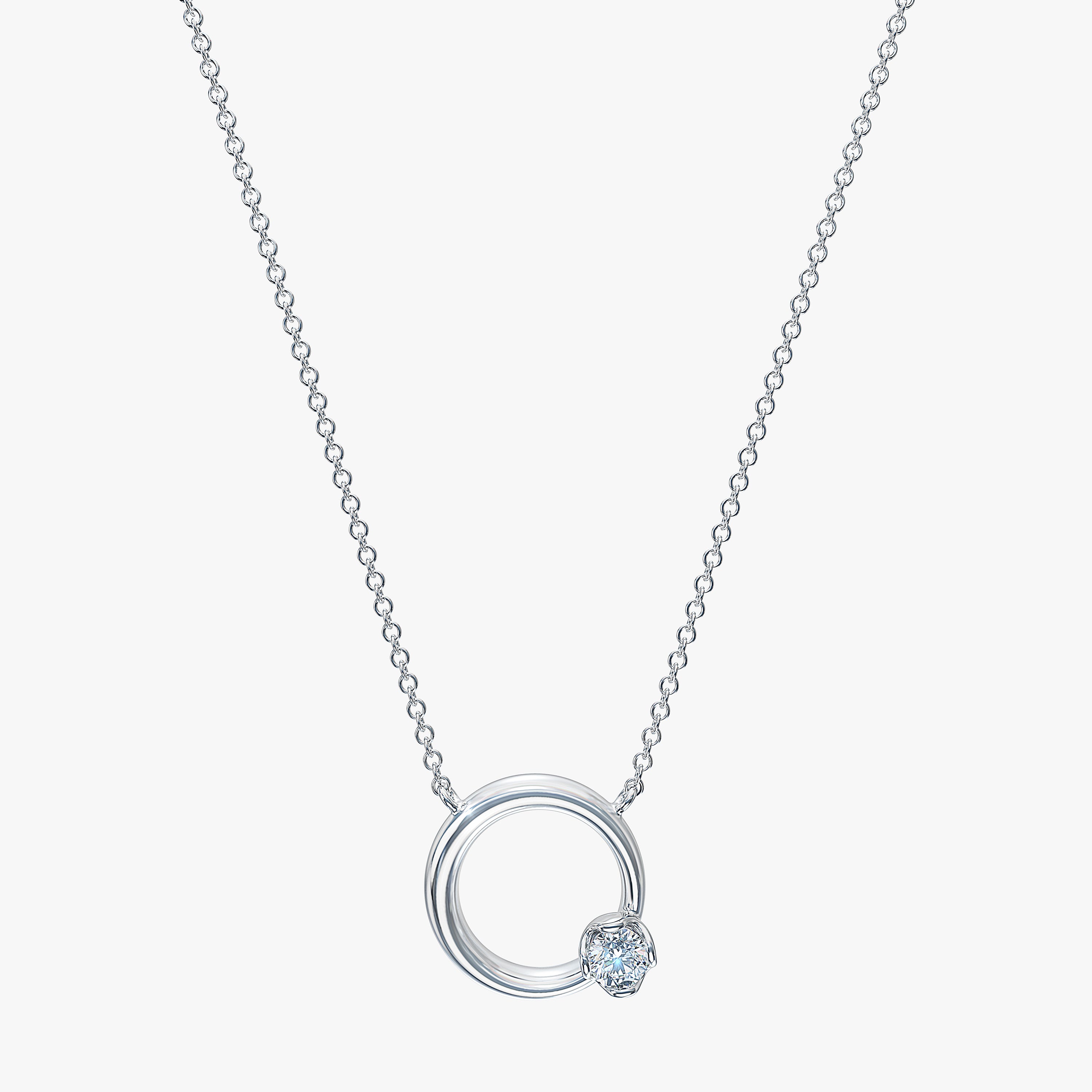 14K Rose Gold Eternity Circle of Life Diamond Pendant Necklace