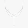 J'EVAR 14KT White Gold Double-Layered Lariat ALTR Lab Grown Diamond Necklace Front View | 0.70 CT