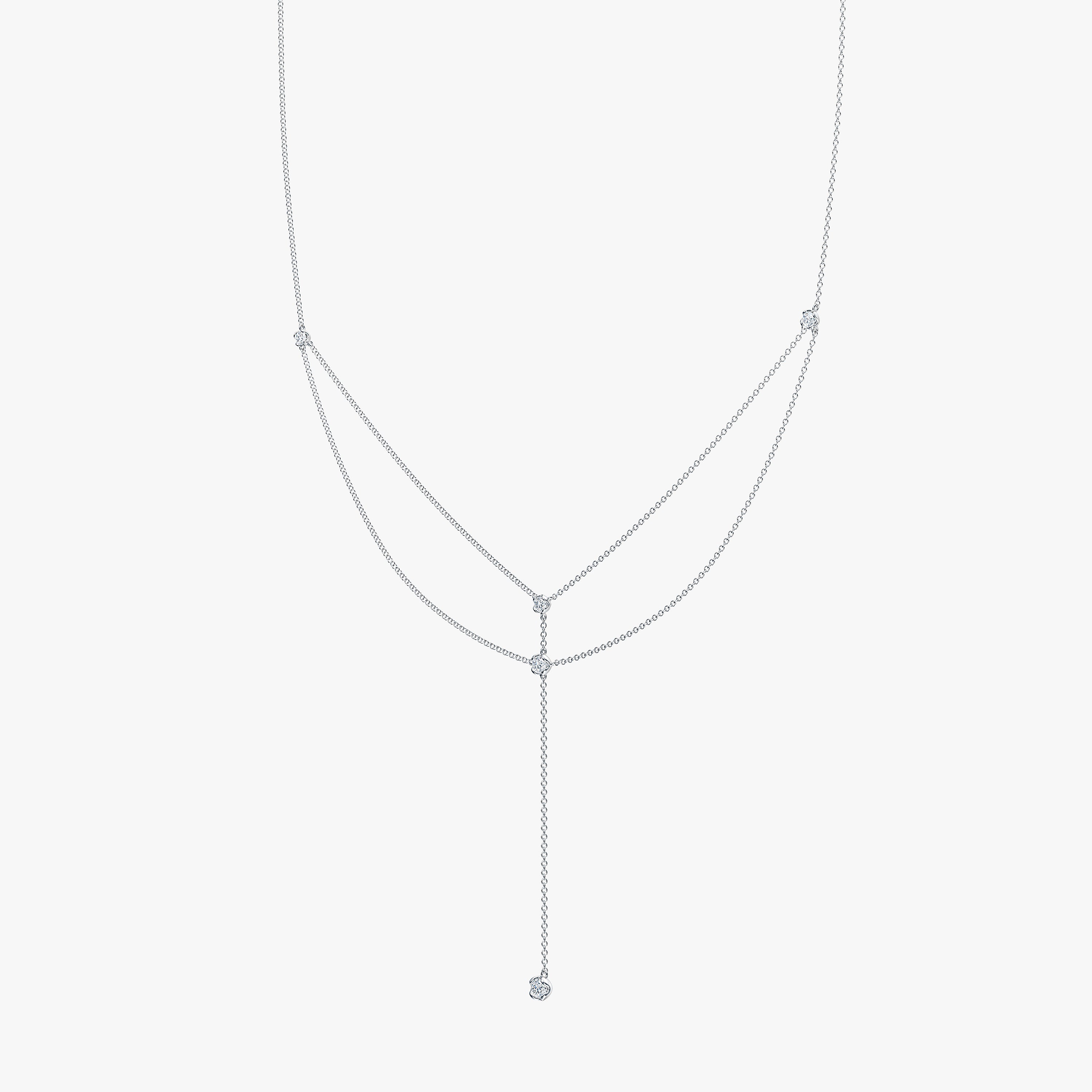 Gold Three Star Lariat Necklace with White Diamond Cubic Zirconia –  Hollywood Sensation®