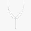 J'EVAR 14KT White Gold Double-Layered Lariat ALTR Lab Grown Diamond Necklace Perspective View | 0.70 CT