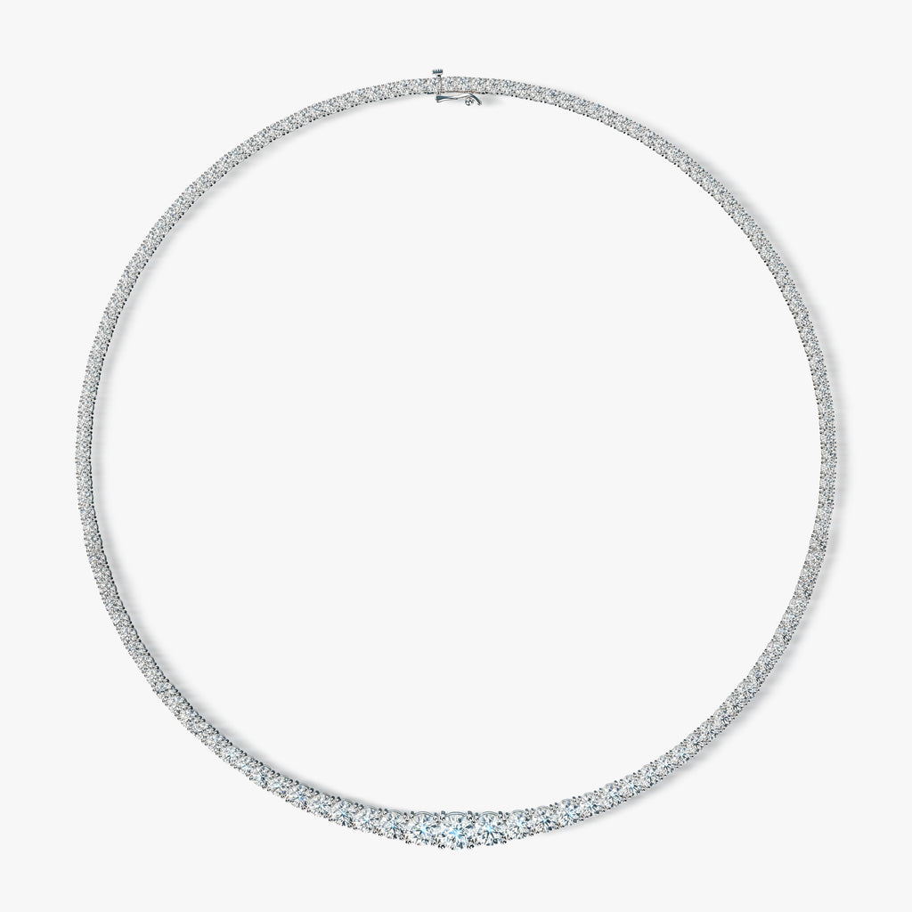 J'EVAR 14KT White Gold Riviera ALTR Lab Grown Diamond Necklace Front View | 16 IN / 10.00 CT