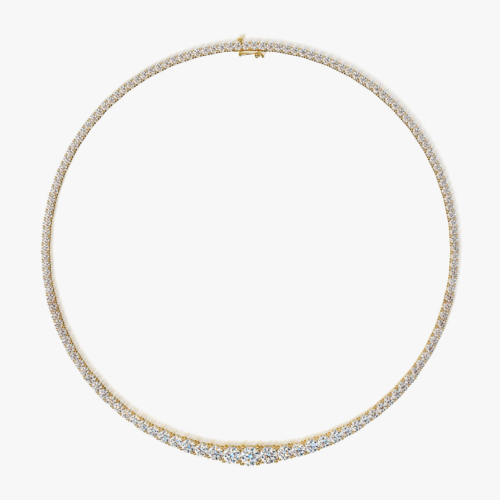 J'EVAR 14KT Yellow Gold Riviera ALTR Lab Grown Diamond Necklace Front View | 16 IN / 10.00 CT