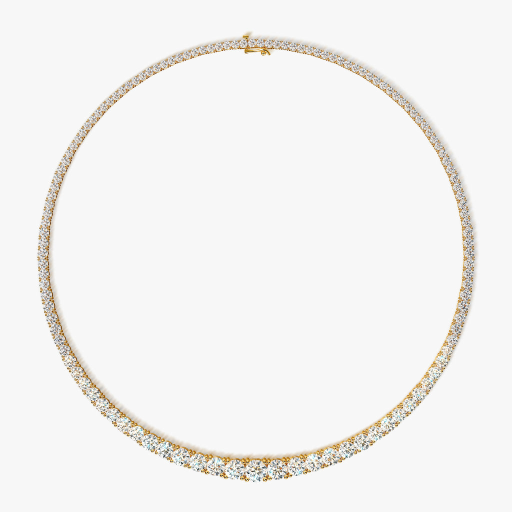 J'EVAR 18KT Yellow Gold Riviera ALTR Lab Grown Diamond Necklace Front View | 16 IN / 15.00 CT
