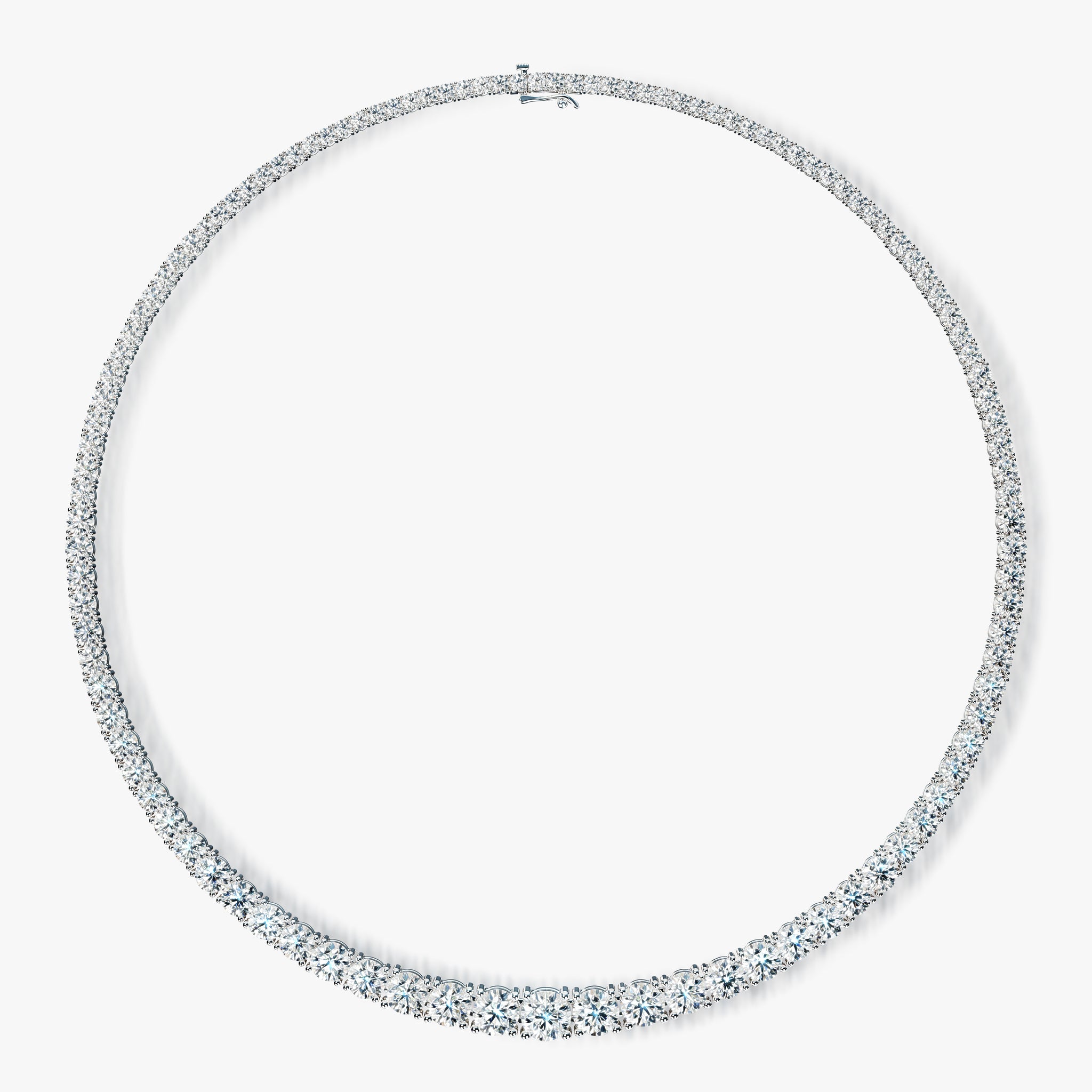 J'EVAR 18KT White Gold Riviera ALTR Lab Grown Diamond Necklace Front View