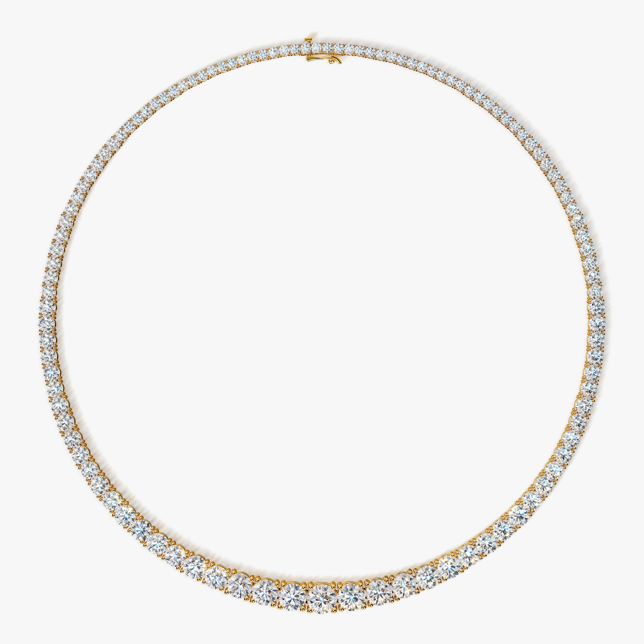 J'EVAR 18KT Yellow Gold Riviera ALTR Lab Grown Diamond Necklace Front View