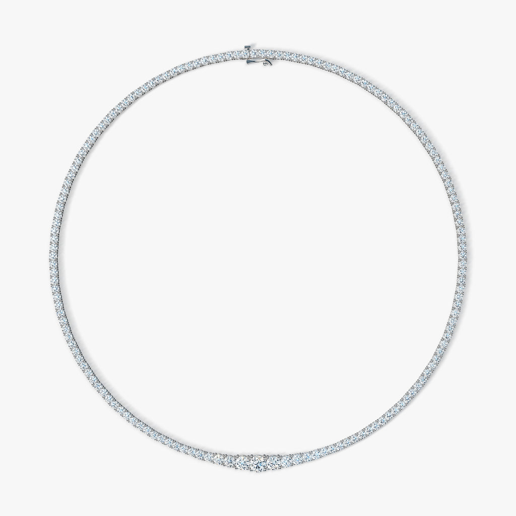 J'EVAR 14KT White Gold Riviera ALTR Lab Grown Diamond Necklace Front View | 16 IN / 7.00 CT