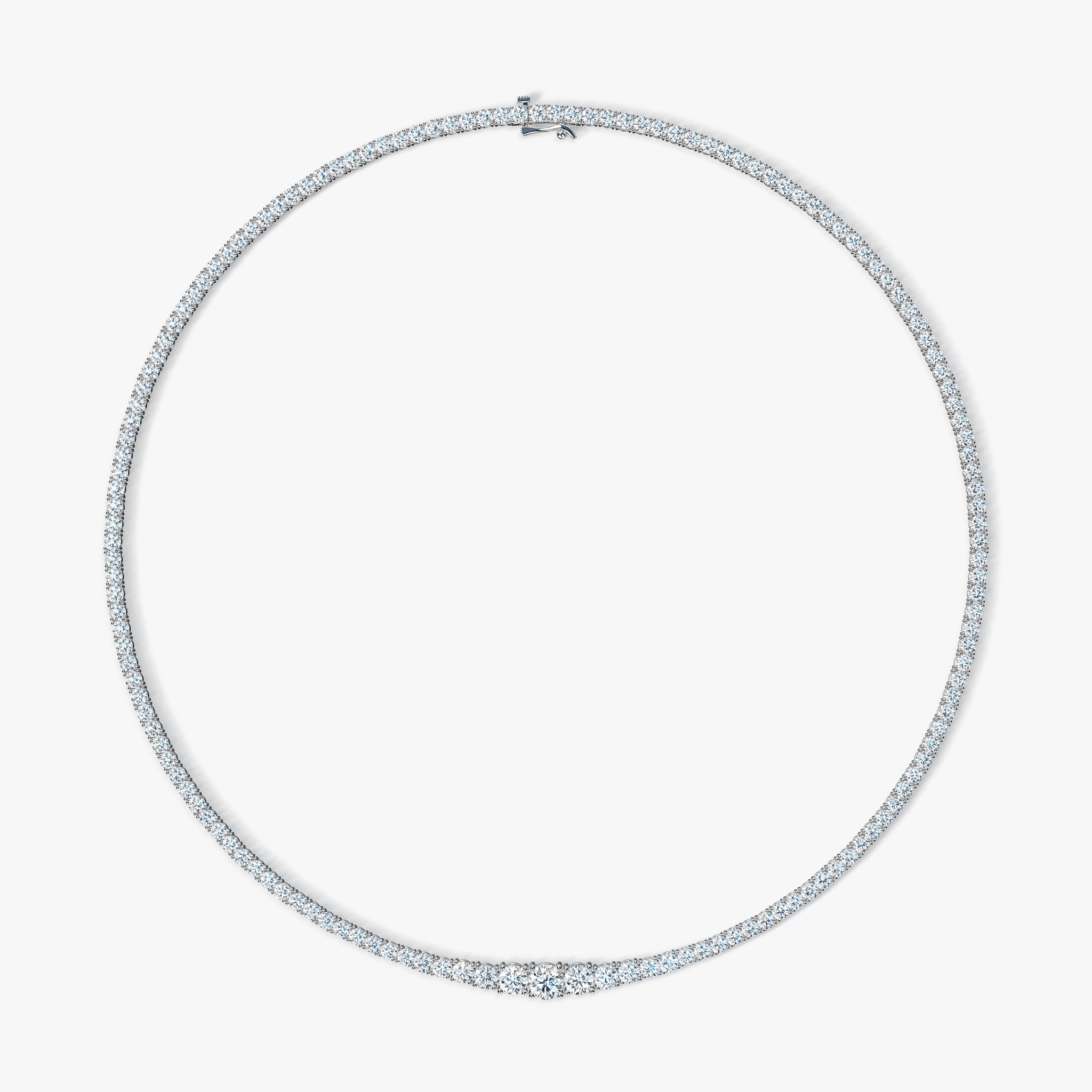 J'EVAR 14KT White Gold Riviera ALTR Lab Grown Diamond Necklace Front View