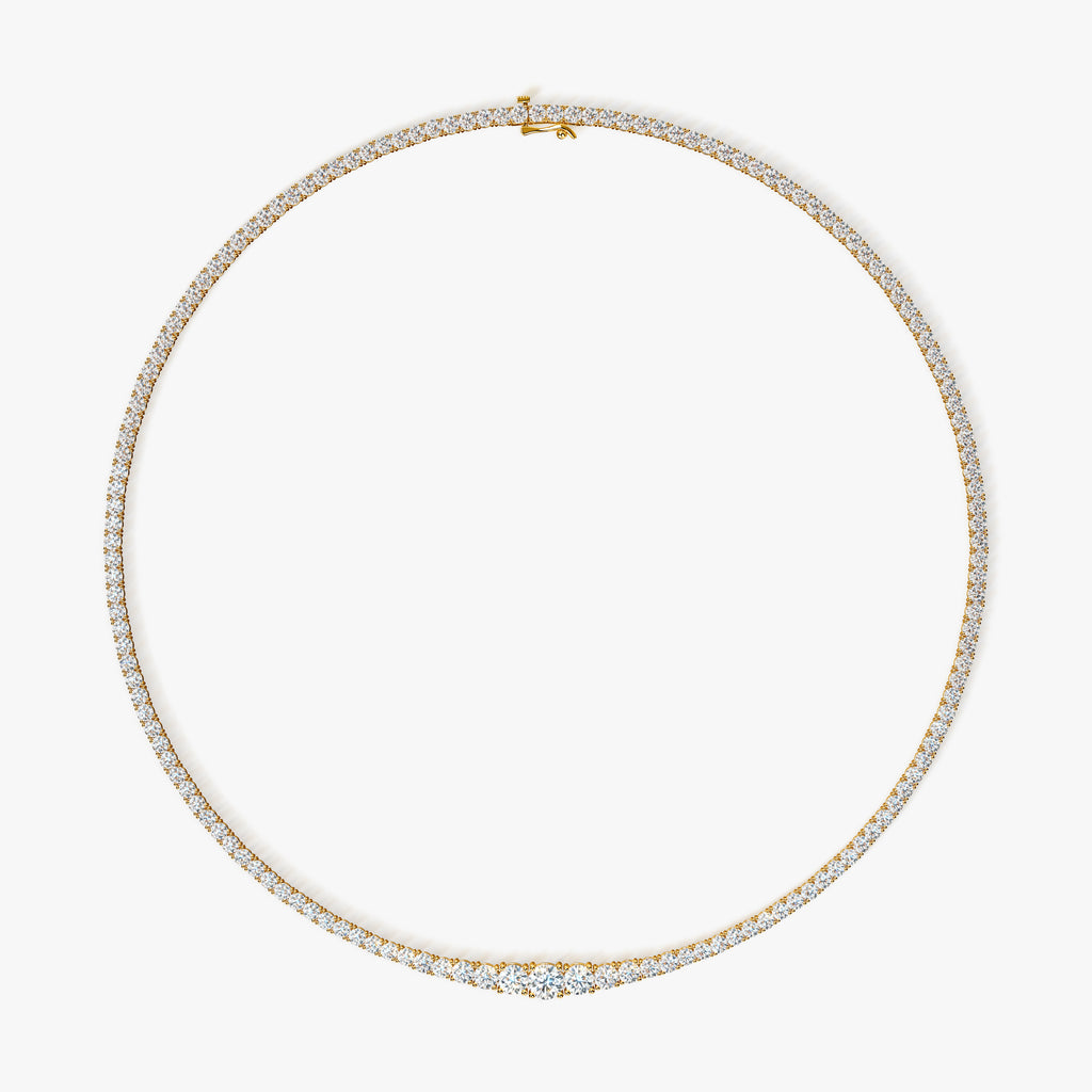 J'EVAR 14KT Yellow Gold Riviera ALTR Lab Grown Diamond Necklace Front View | 16 IN / 7.0 CT