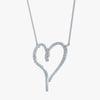 J'EVAR 14KT White Gold Heart ALTR Lab Grown Diamond Necklace Perspective View | 1.00 CT