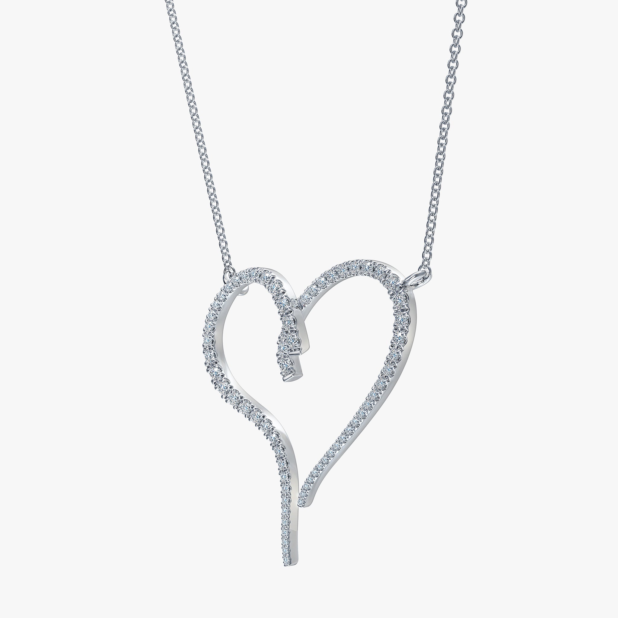 J'EVAR 14KT White Gold Heart ALTR Lab Grown Diamond Necklace Perspective View