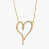 J'EVAR 14KT Yellow Gold Heart ALTR Lab Grown Diamond Necklace Perspective View | 1.00 CT