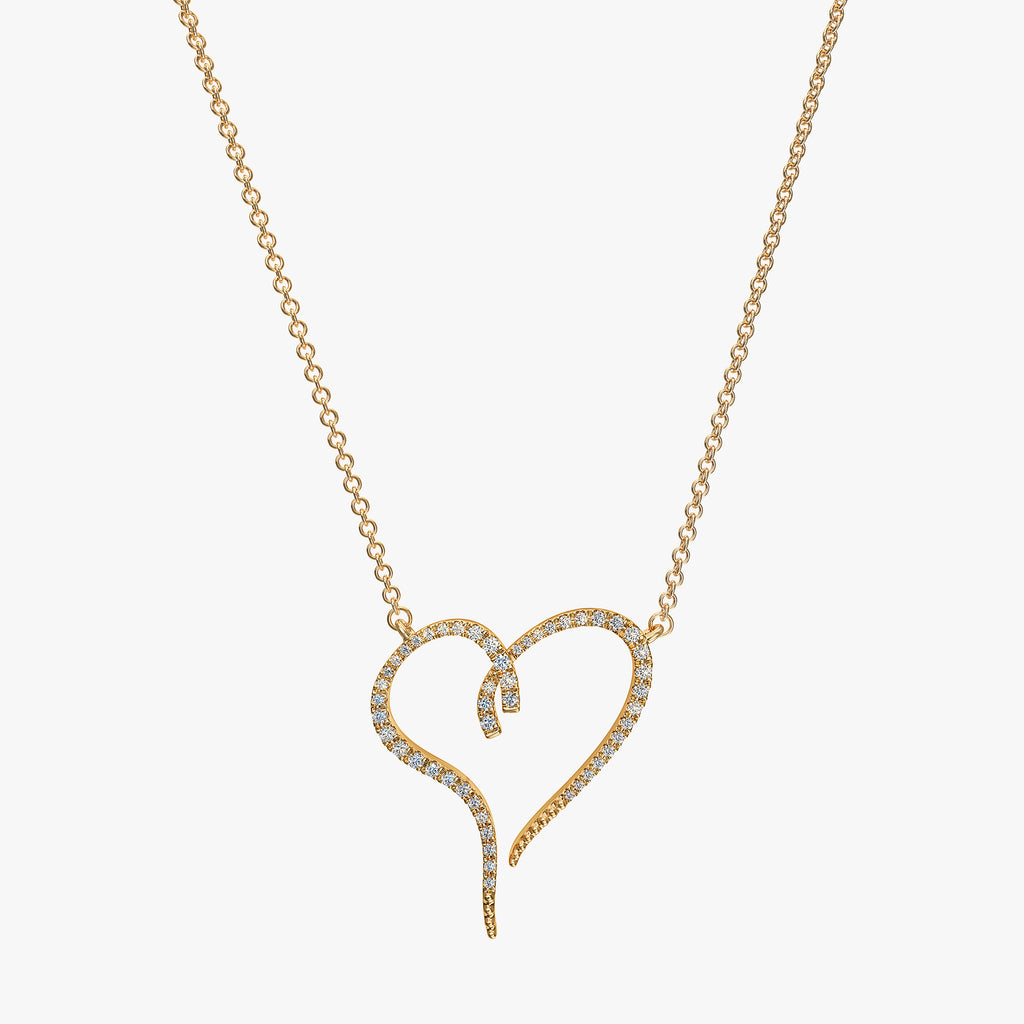 J'EVAR 14KT Yellow Gold Heart ALTR Lab Grown Diamond Necklace Front View | 0.30 CT