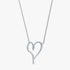 J'EVAR Sterling Silver Heart ALTR Lab Grown Diamond Necklace Perspective View | 0.30 CT
