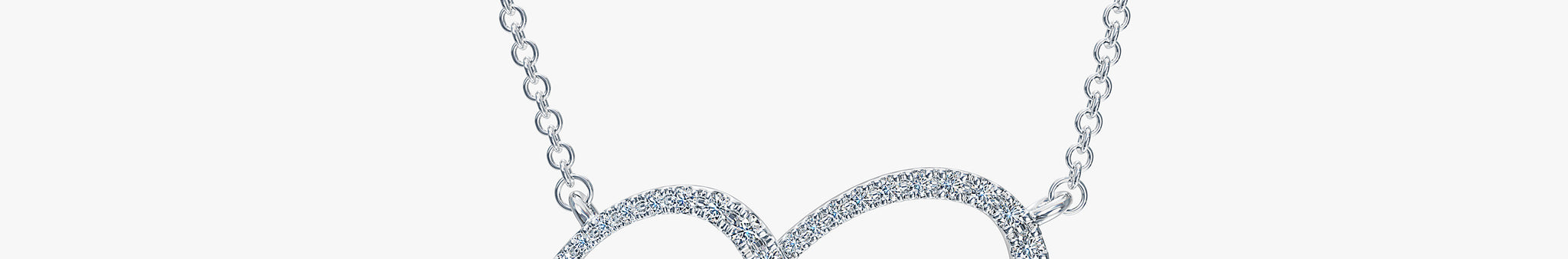 J'EVAR 14KT White Gold Heart ALTR Lab Grown Diamond Necklace Front View