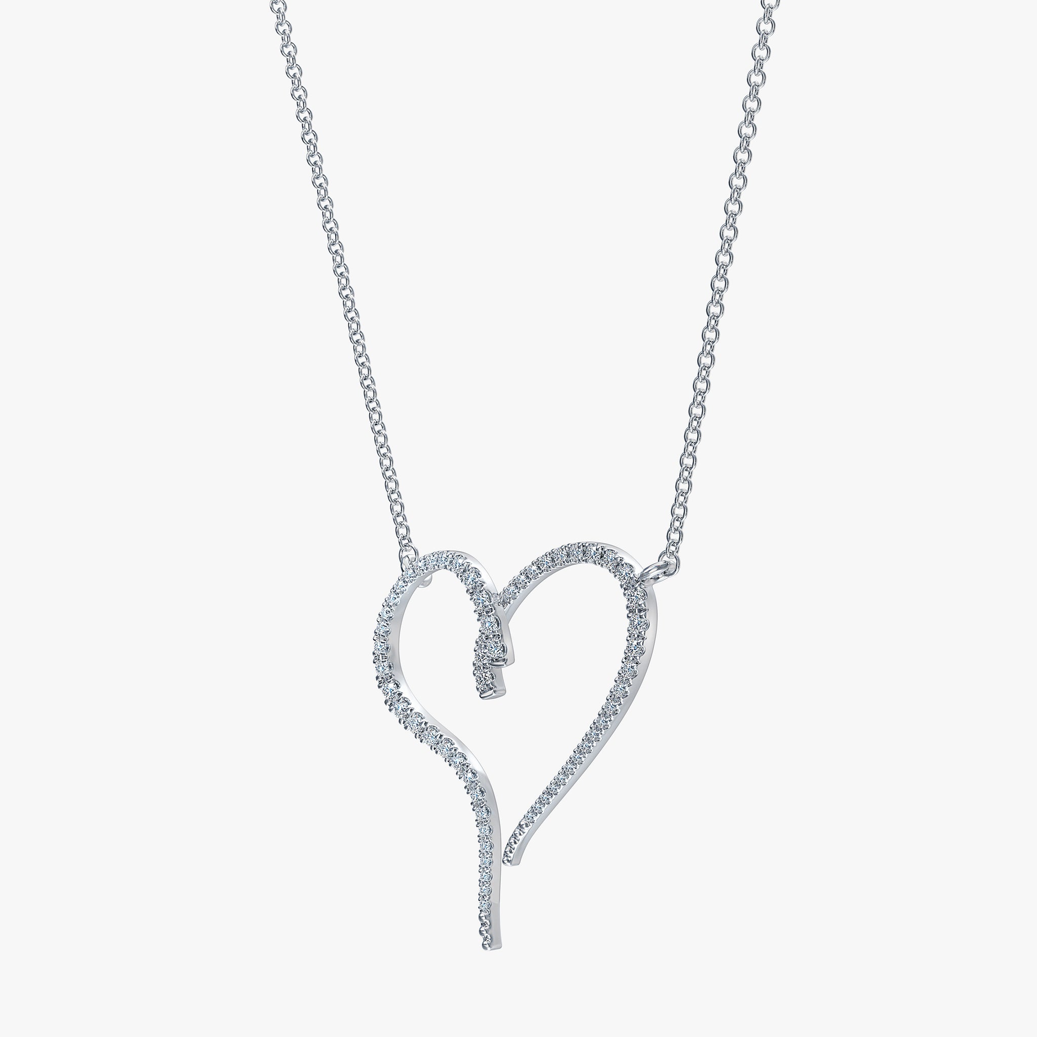 J'EVAR 14KT White Gold Heart ALTR Lab Grown Diamond Necklace Lock View