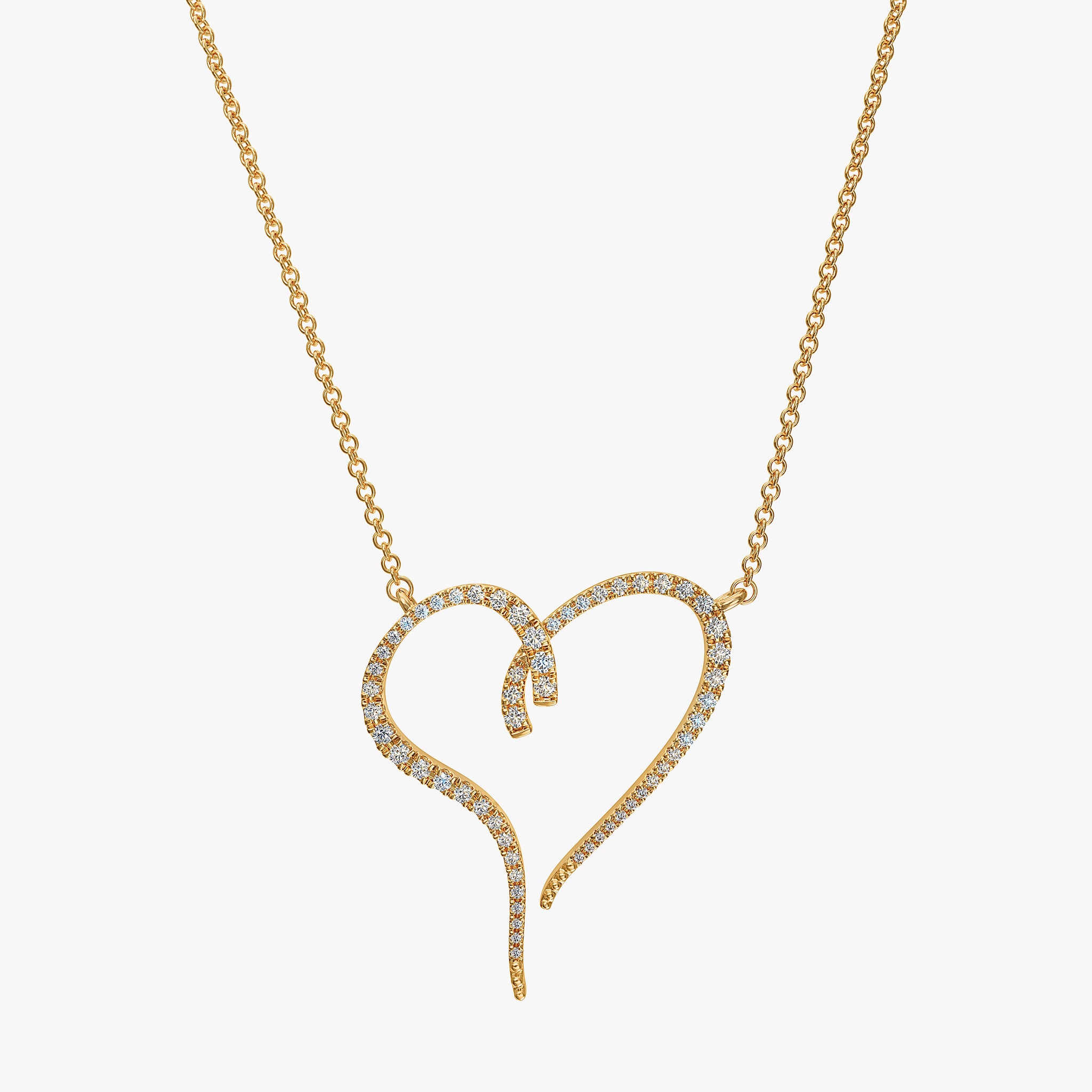 J'EVAR 14KT Yellow Gold Heart ALTR Lab Grown Diamond Necklace Front View