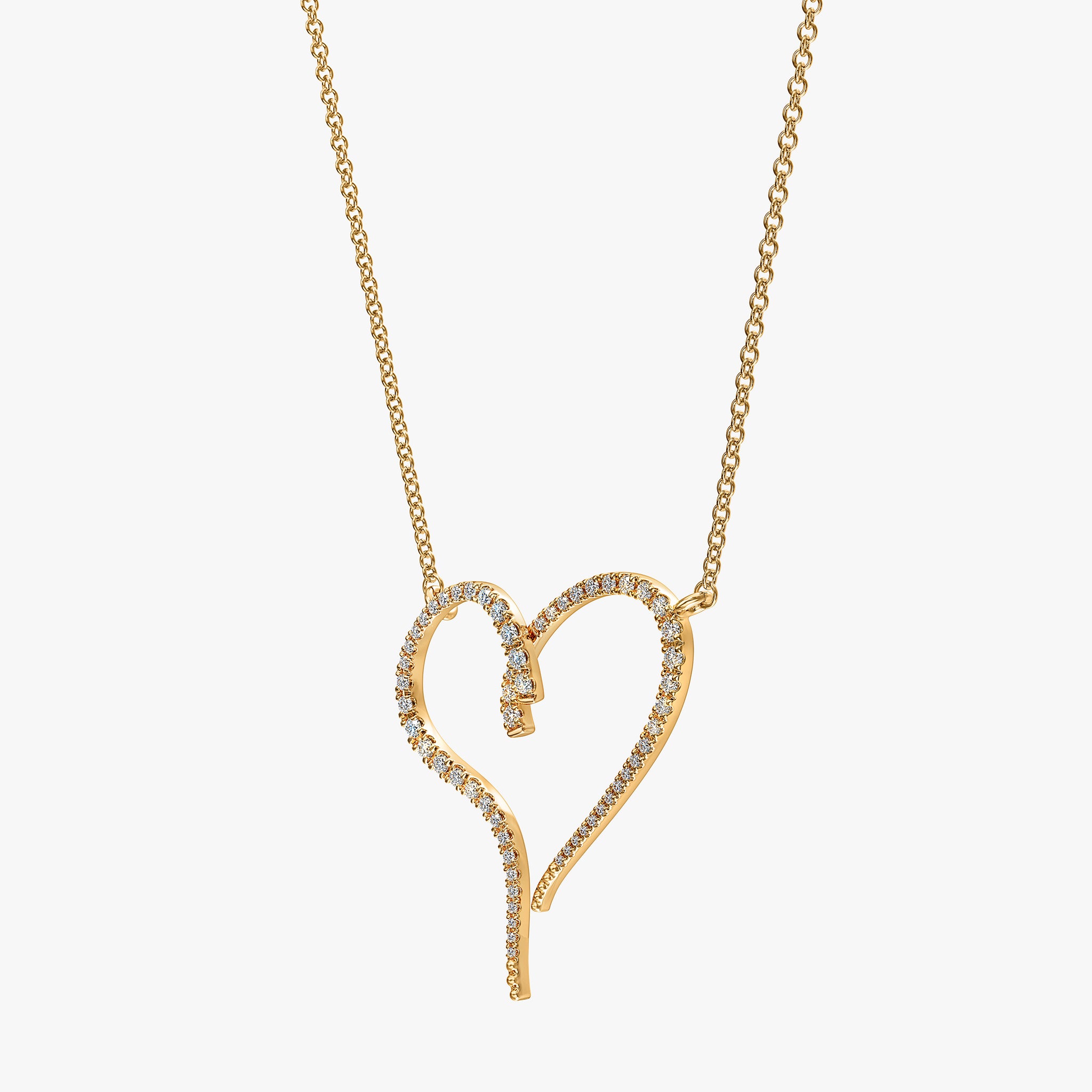 J'EVAR 14KT Yellow Gold Heart ALTR Lab Grown Diamond Necklace Perspective View