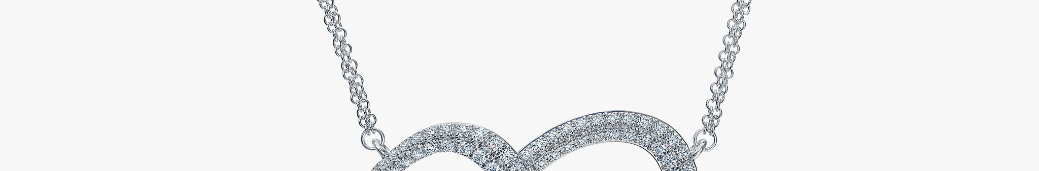 J'EVAR 14KT White Gold Pave Heart ALTR Lab Grown Diamond Necklace Front View