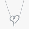 J'EVAR 14KT White Gold Pave Heart ALTR Lab Grown Diamond Necklace Front View | 1.00 CT
