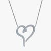 J'EVAR 14KT White Gold Pave Heart ALTR Lab Grown Diamond Necklace Front View | 1.50 CT