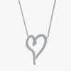 J'EVAR 14KT White Gold Pave Heart ALTR Lab Grown Diamond Necklace Perspective View | 1.50 CT