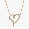 J'EVAR 14KT Yellow Gold Pave Heart ALTR Lab Grown Diamond Necklace Front View | 1.50 CT