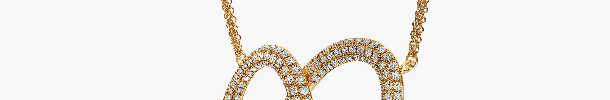 J'EVAR 14KT Yellow Gold Pave Heart ALTR Lab Grown Diamond Necklace Side View