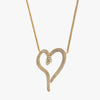 J'EVAR 14KT Yellow Gold Pave Heart ALTR Lab Grown Diamond Necklace Side View | 1.50 CT