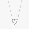 J'EVAR 14KT White Gold Pave Heart ALTR Lab Grown Diamond Necklace Perspective View | 0.50 CT