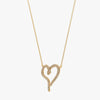 J'EVAR 14KT Yellow Gold Pave Heart ALTR Lab Grown Diamond Necklace Side View | 0.50 CT