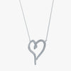 J'EVAR 14KT White Gold Pave Heart ALTR Lab Grown Diamond Necklace Perspective View | 0.70 CT
