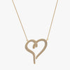 J'EVAR 14KT Yellow Gold Pave Heart ALTR Lab Grown Diamond Necklace Front View | 0.70 CT