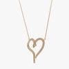 J'EVAR 14KT Yellow Gold Pave Heart ALTR Lab Grown Diamond Necklace Side View | 0.70 CT