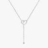 J'EVAR Sterling Silver Lariat Solitaire ALTR Lab Grown Diamond Necklace Front View | 0.10 CT